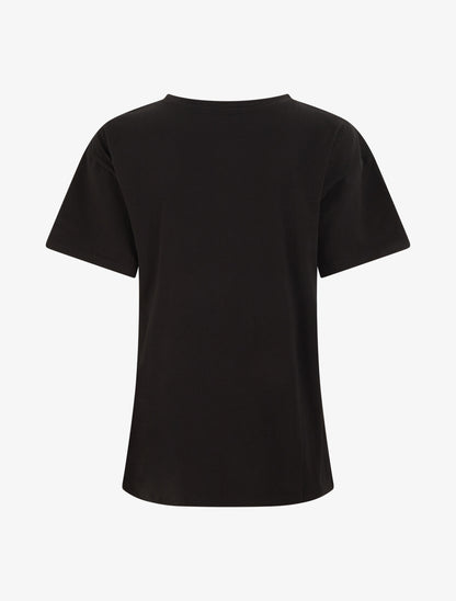 T-shirt à strass motif dame au chapeau - Noir - 2