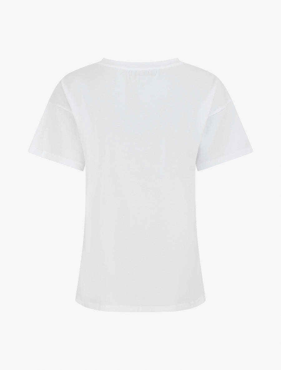 T-shirt à strass motif dame au chapeau - Blanc - 2