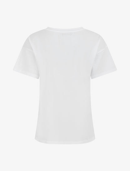 T-shirt à strass motif dame au chapeau - Blanc - 2