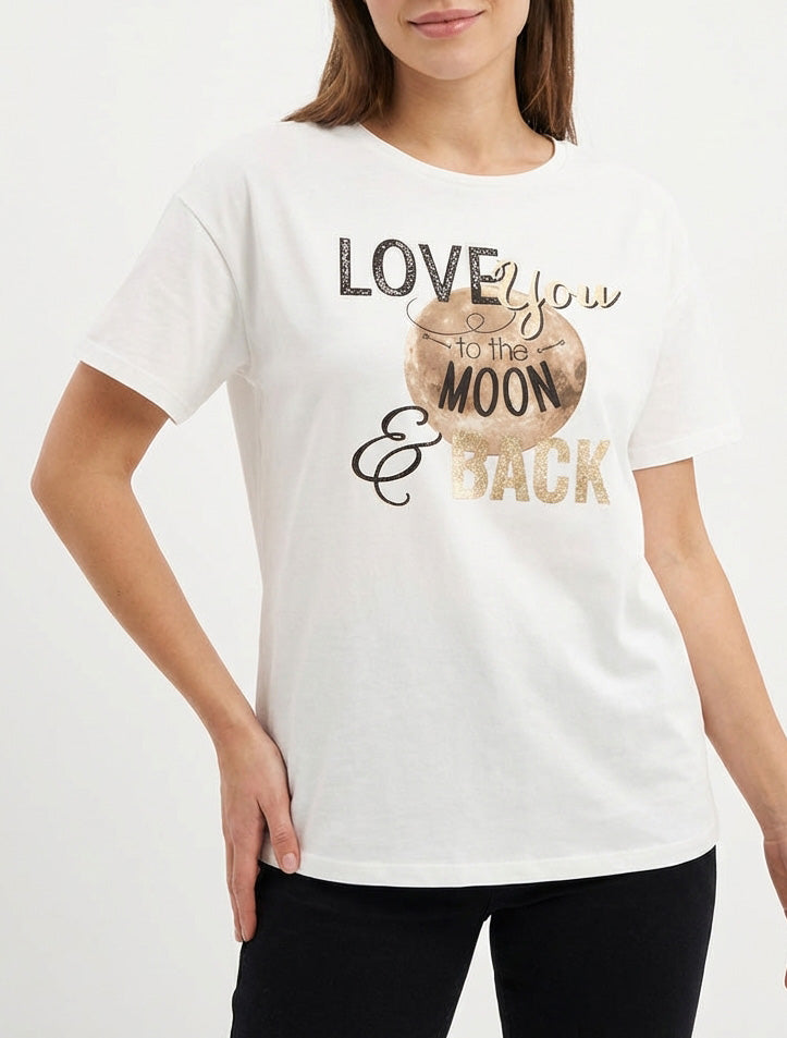 Camiseta Te quiero hasta la luna - Blanco