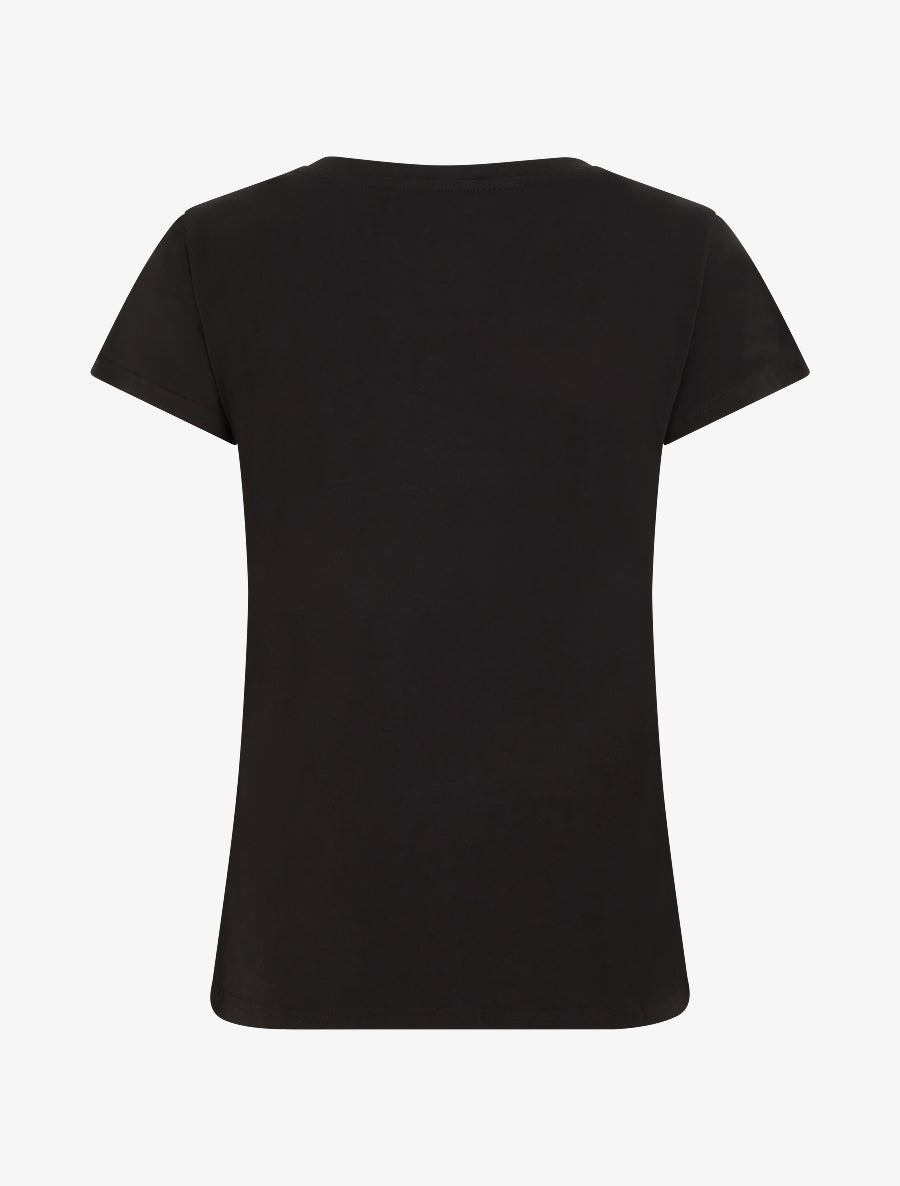 T-shirt à strass et motif sac - Noir - 2