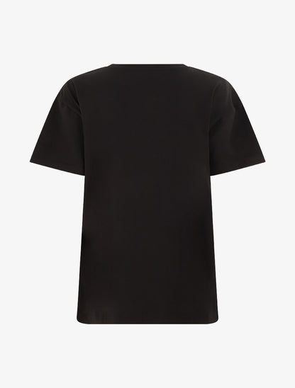 T-shirt à motif floral et strass - Noir - 2