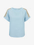 Top manches courtes à broderies ajourés - Bleu ciel - 1