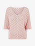 Pull ajouré à manches chauve-souris - Rose - 1