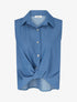 Chemise sans manches effet torsadé - Bleu denim - 1