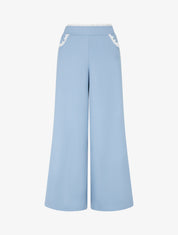 Pantalon ample à dentelle - Bleu ciel - 1