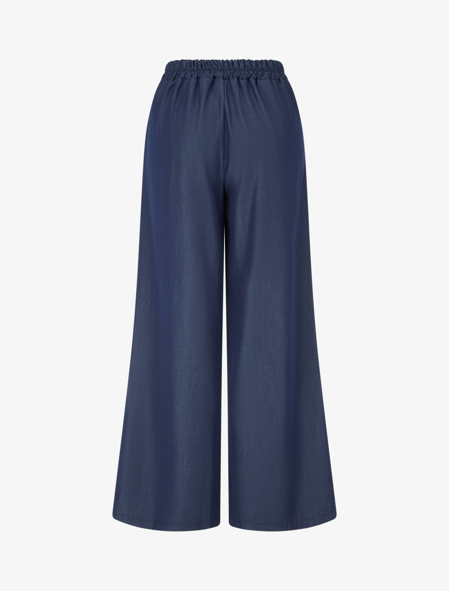Pantalon ample à dentelle - Bleu brut - 2