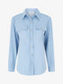 Chemise unie fluide à poches - Bleu ciel - 1