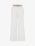 Pantalon ample à motif rayé - Blanc - 1