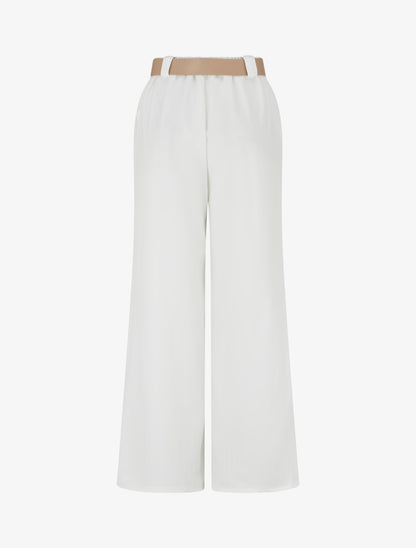 Pantalon ample à motif rayé - Blanc - 2
