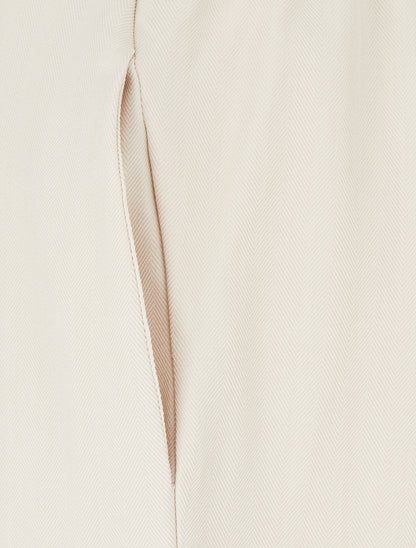 Pantalon ample à motif rayé - Beige - 3