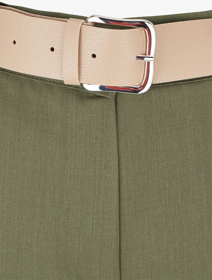 Pantalon ample à motif rayé - Kaki - 3