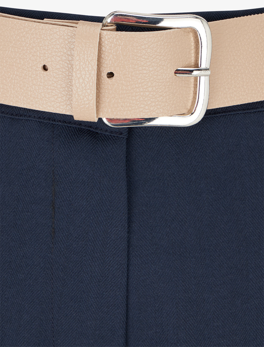 Pantalon ample à motif rayé - Marine - 3