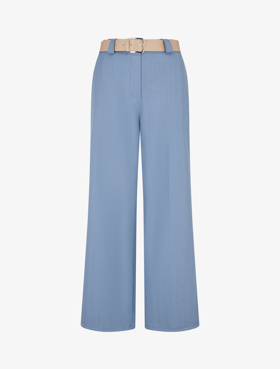 Pantalon à fines rayures irisées - Bleu - 1