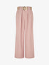Pantalon uni à passant stylisé - Rose - 1