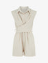 Combishort sans manches à pans croisés - Beige - 1