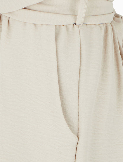 Combishort sans manches à pans croisés - Beige - 3