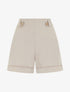 Short uni élastiqué - Taupe - 1
