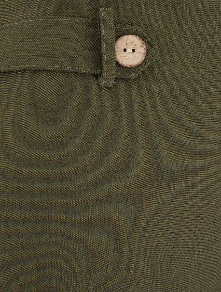 Short uni élastiqué - Kaki - 3