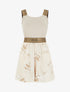 Combishort imprimé floral à bretelles fantaisies - Taupe - 1