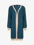 Gilet à bords lamés dorés - Bleu pétrole - 1