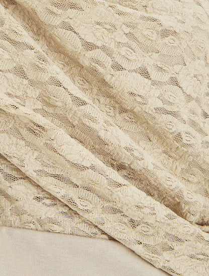 Top boule en dentelle - Beige - 3