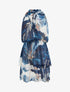 Robe imprimé floral à taille élastiquée - Marine - 1