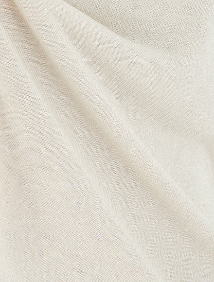 Débardeur irisé à col en dentelle - Beige - 3