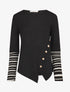 Pull fin à manches rayées - Noir - 4