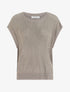 Top en maille fine ajouré et irisé - Taupe - 1