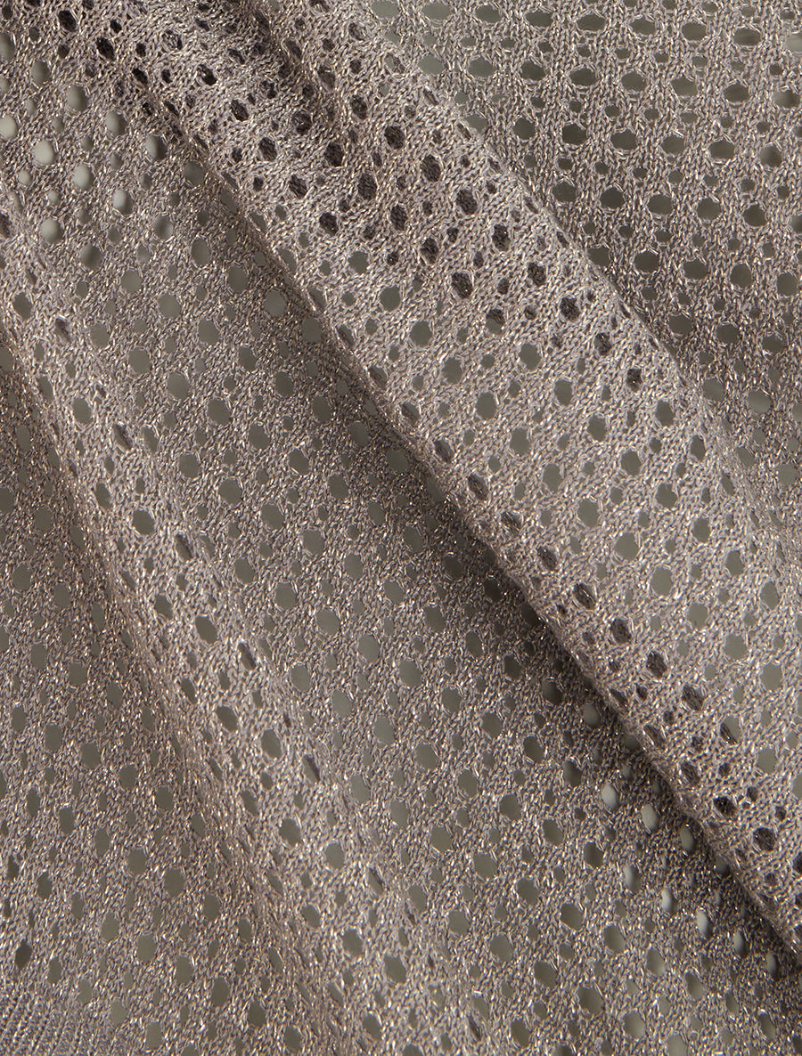 Top en maille fine ajouré et irisé - Taupe - 3