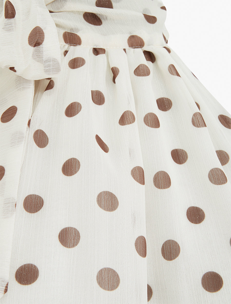 Top sin mangas con estampado de lunares - Crudo