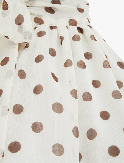 Top sin mangas con estampado de lunares - Crudo