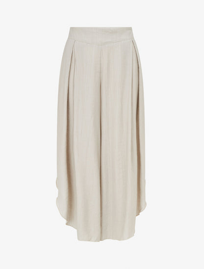 Pantalon texturé style sarouel fendu - Taupe clair - 1