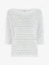 Top uni en maille ajourée - Blanc - 1