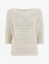 Top uni en maille ajourée - Beige - 1