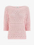 Top uni en maille ajourée - Rose - 1
