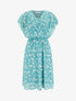 Robe imprimé pois à col cache-coeur - Vert d&