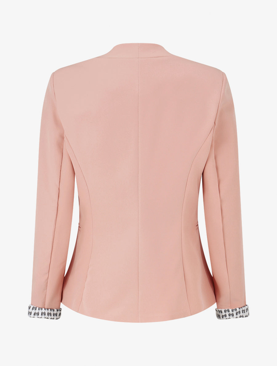 Veste droite à épaulettes - Rose poudré - 2