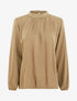 Blouse satinée à poignets élastiqués - Camel - 1