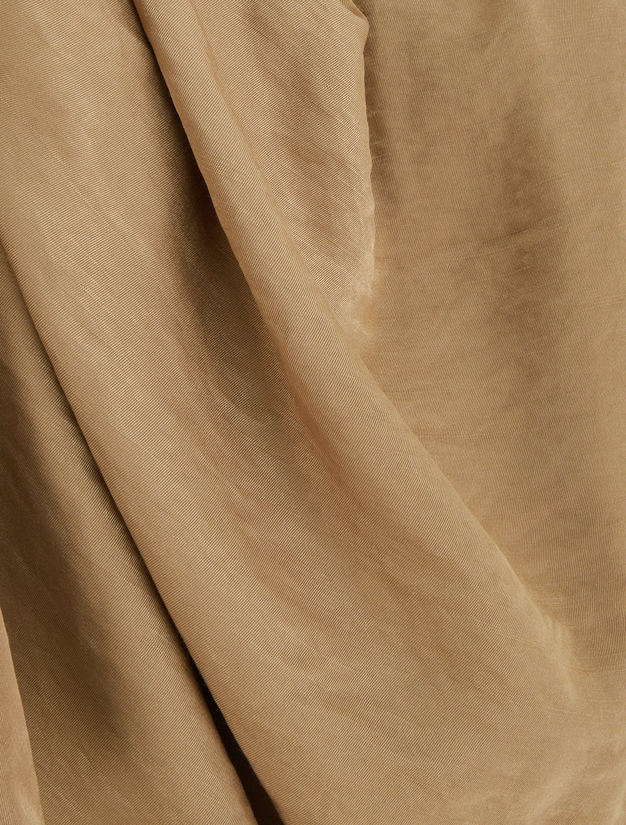 Blouse satinée à poignets élastiqués - Camel - 3