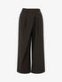 Pantalon uni droit à fermeture sur le côté - Marron - 1