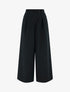 Pantalon uni à taille élastiquée - Noir - 1