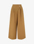 Pantalon uni à taille élastiquée - Camel - 1