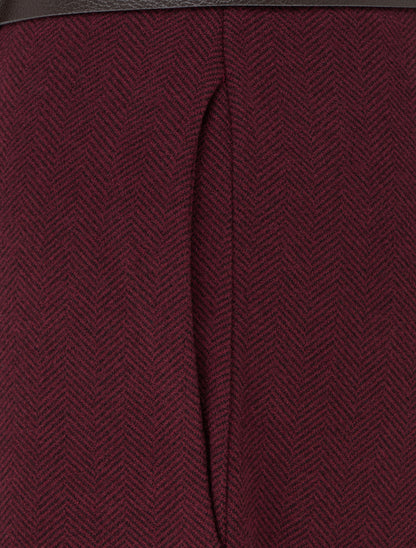 Pantalon ample en feutrine à taille haute - Lie de vin - 3