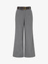 Pantalon ample en feutrine à taille haute - Gris - 1