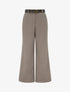 Pantalon ample en feutrine à taille haute - Taupe - 1
