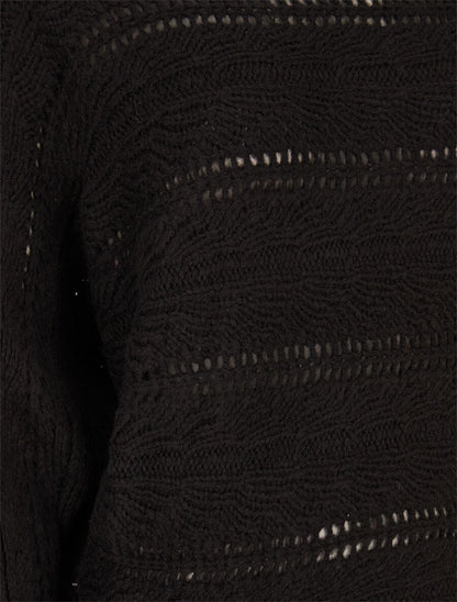 Pull dolman ajouré - Noir - 3