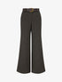 Pantalon taille haute en tissu style toile lainée - Noir - 1