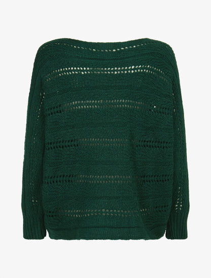 Pull dolman ajouré - Vert - 2